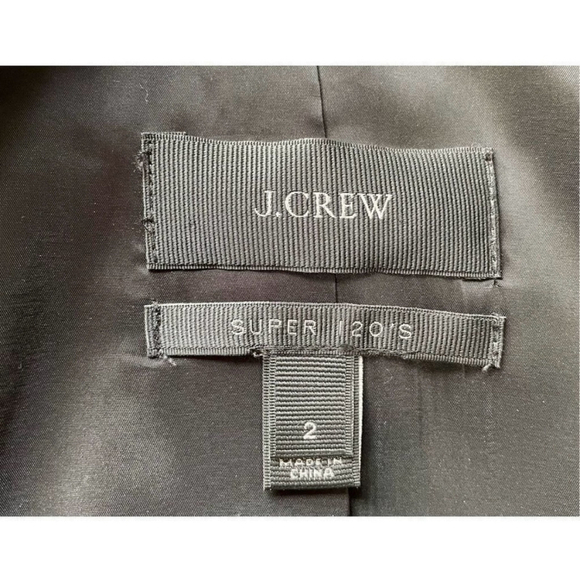 J.Crew Wool Sidney In Pinstripes Super 120’s Charcoal Blazer, Size 2 - Picture 3 of 4